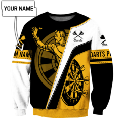 Personalized Name Darts Player All Over Print Shirt - 3D Sweatshirt - Black