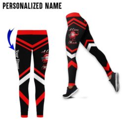 Personalized Name March Girl A Queen Was Born In March All Over Print 3D Shirt Legging - AOP Legging - Black