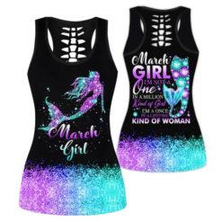 Personalized Name March Girl Birthday Gift All Over Print 3D Shirt Legging Short Pant - Hollow Tanktop - Black