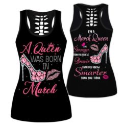 Personalized Name March Girl I'm Stronger Than You Believe Braver Than You Know Smater Than You Think All Over Print 3D Shirt Legging Hollow Tank Top - Hollow Tanktop - Pink