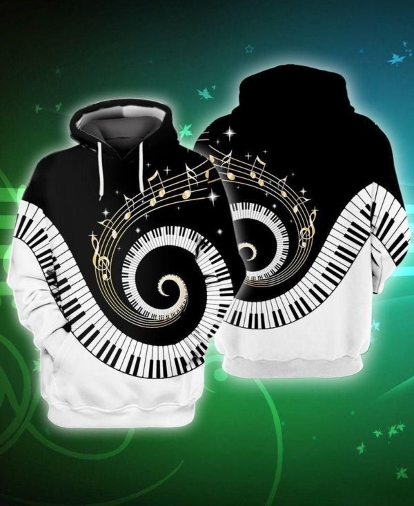 piano musical instrument 3d all over print 3d hoodies black s 600x733px Piano Musical Instrument 3D All Over Print