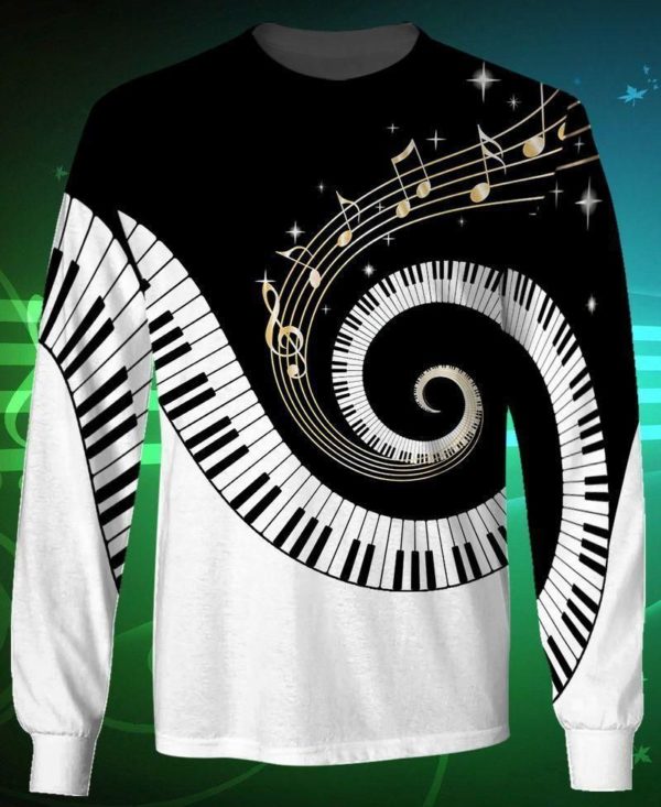 piano musical instrument 3d all over print 3d sweatshirt black s 600x733px Piano Musical Instrument 3D All Over Print