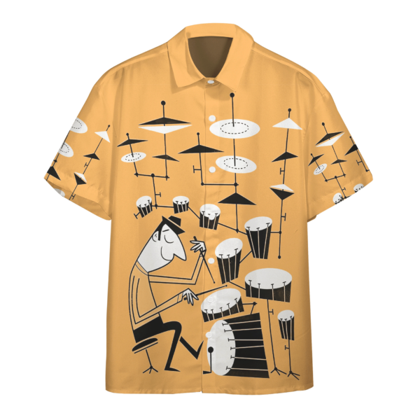Playing Drums Play That Beat Hawaiian Shirt - Hawaiian Shirt - Orange
