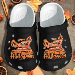 Pumpkin Pig Best Gift For Halloween Clog Shoes - Clog Shoes - Black