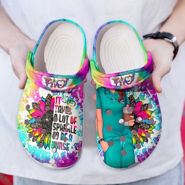 regular 1 600x600px Sunflower It Takes A Lot Of Sparkle To Be A Nurse Clog Shoes