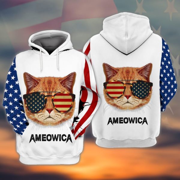 regular 230af1f0 e9e9 40f8 9848 9fe7a6d21ea9 600x600px American Flag Ameowica Cat Lovers All Over Print 3D Hoodie