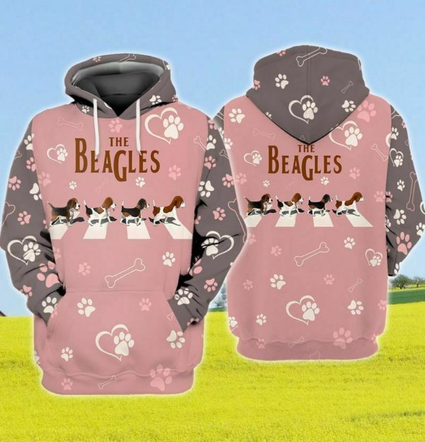 s l1600 1 600x623px The Beagles Across Street Dog Lover All Over Print 3D Hoodie