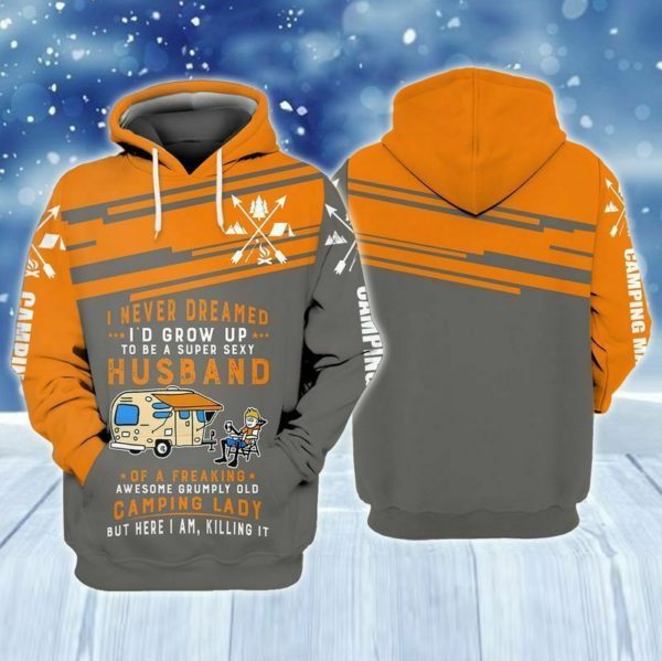 s l1600 7 600x599px Camping Lovers Camping Lady Be A Super Sexy Husband All Over Print 3D Hoodie