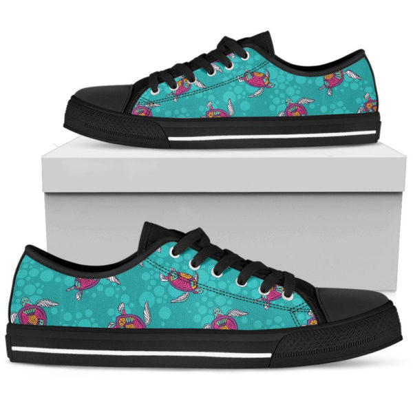 Sea Turtle Low Top Shoes For MEn And Women - Women's Shoes - Black