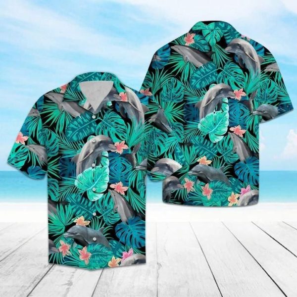 - Short-Sleeve Hawaiian Shirt - Blue