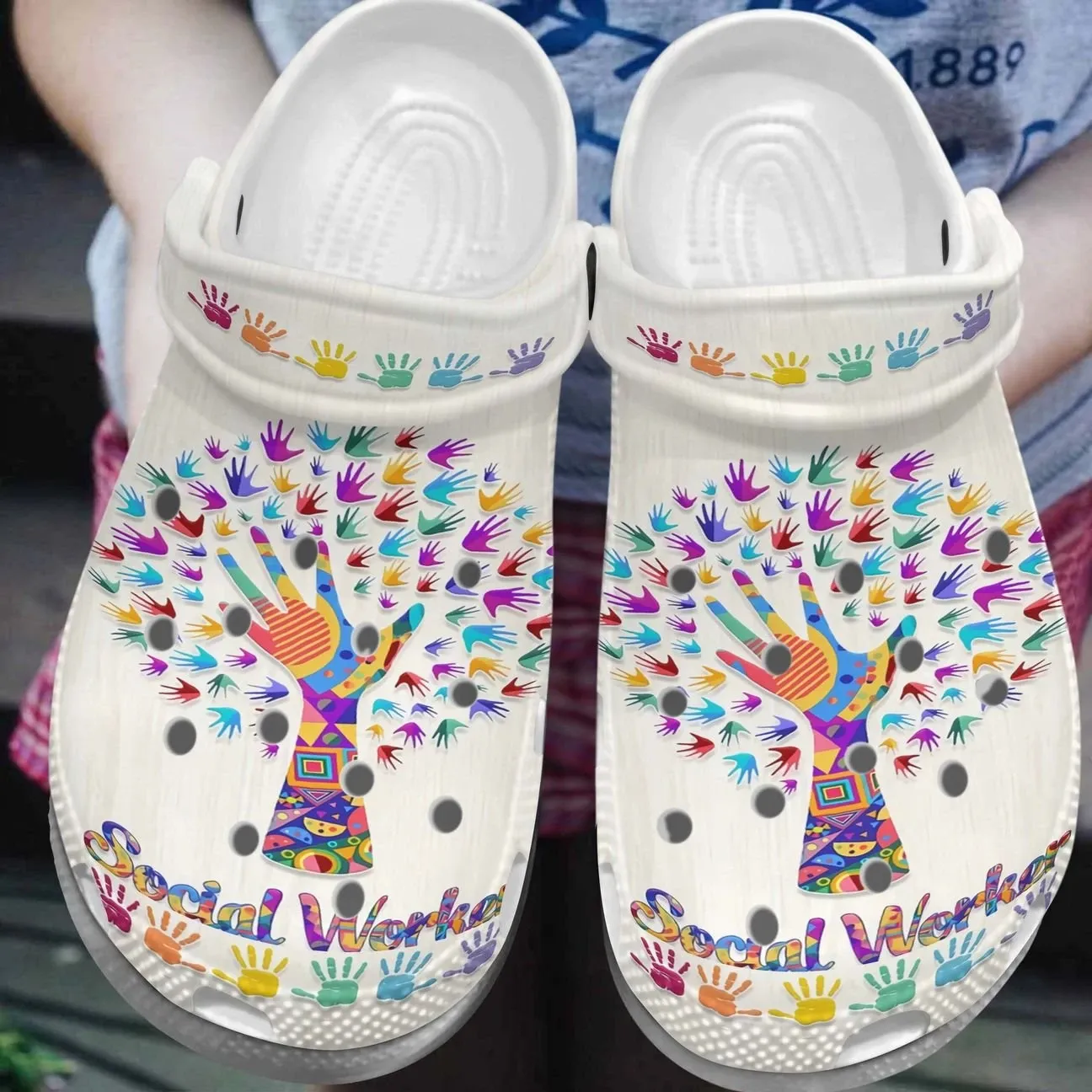 Social Worker Unisex Clog Shoes - Clog Shoes - White