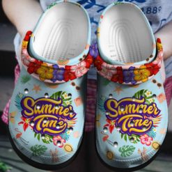Summer Time Happy Summer Clog Shoes - Clog Shoes - Light Blue
