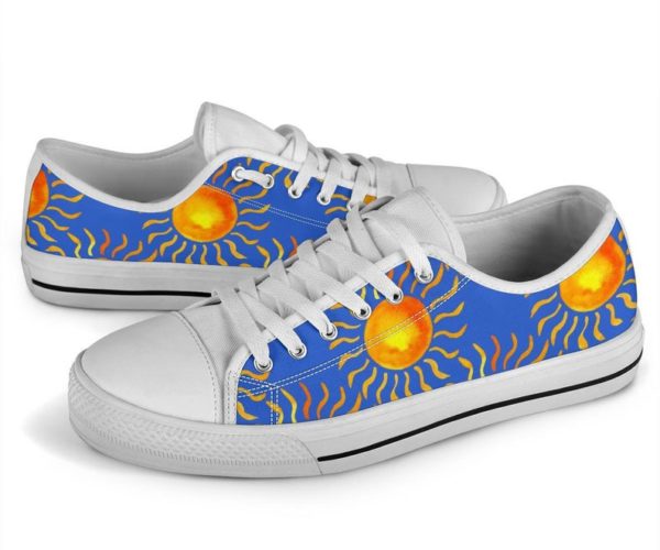 Sun Blue Funny Sun Best Gift Low Top Shoes - Women's Shoes - Blue