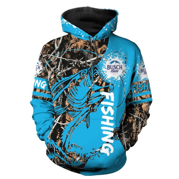 Super Fish Father Day Gifts Busch Latte Lover All Over Print 3D Hoodie - 3D Hoodie - Blue