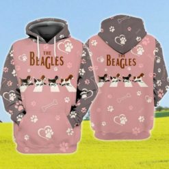 The Beagles Across Street Dog Lover All Over Print 3D Hoodie - 3D Hoodie - Pink