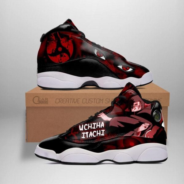 Uchiha Itachi Sharingan Eyes Naruto Anime Air Jordan 13 Shoes - Women's Air Jordan 13 - Black