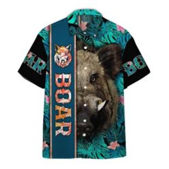 Wild Boar Hawaiian Shirt - Hawaiian Shirt - Blue