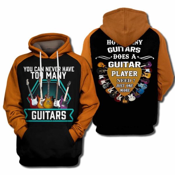 You Never Have Too Many Guitars All Over Print 3D Shirt - 3D Hoodie - Black
