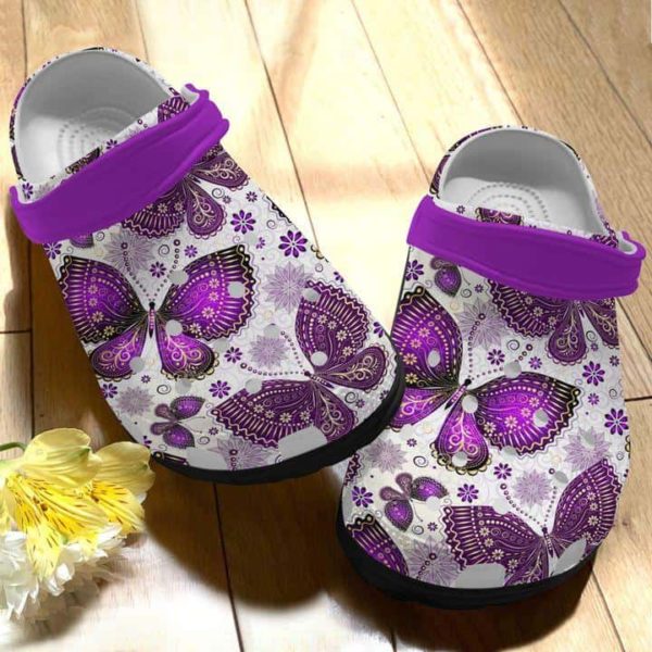 0x720 1602300185ce616c7158 2000x 600x600px Purple Butterfly Unisex Clog shoes For Men And Women