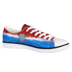 2 6 510x510 1 247x247px Class Of 2022 Red & Blue Burst Medallion Canvas Low Top Shoes