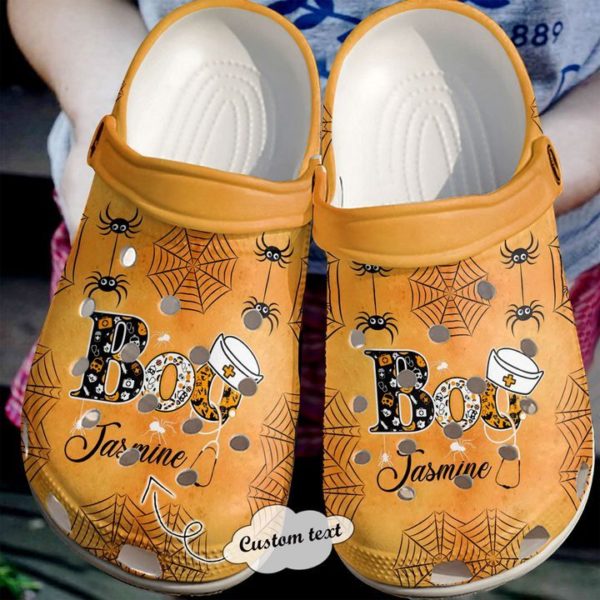 53a97dde37ec9e02dc2ce9b4baae3ccb 600x600px Nurse Personalized Name Boo Unisex Clog Shoes