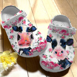 GLY2202226ch ads1 247x247px Funny Cow And Pink Flower Clog Shoes