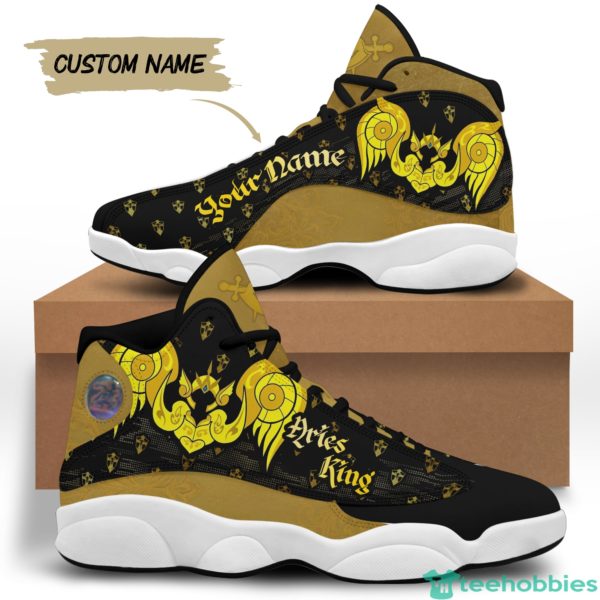aries birthday gift king birthday gift golden personalized name air jordan 13 shoes 2 SO451 600x600px Aries Birthday Gift King Birthday Gift Golden Personalized Name Air Jordan 13 Shoes