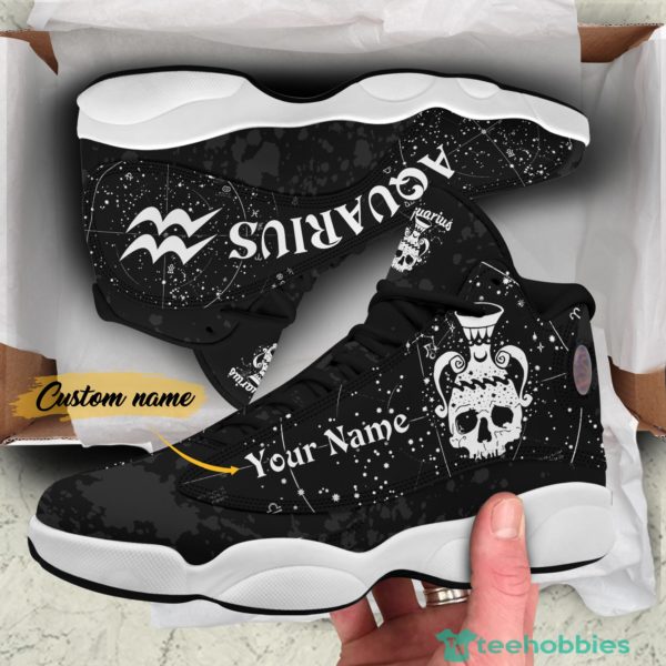 black and white aquarius birthday gift personalized name air jordan 13 shoes sku 264 wnd 3 YM2EK 600x600px Black And White Aquarius Birthday Gift Personalized Name Air Jordan 13 Shoes SKU 264 wND