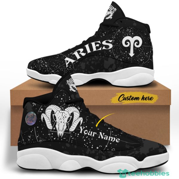 black and white aries personalized name air jordan 13 shoes sku 264 2 dMu9e 600x600px Black And White Aries Personalized Name Air Jordan 13 Shoes SKU 264