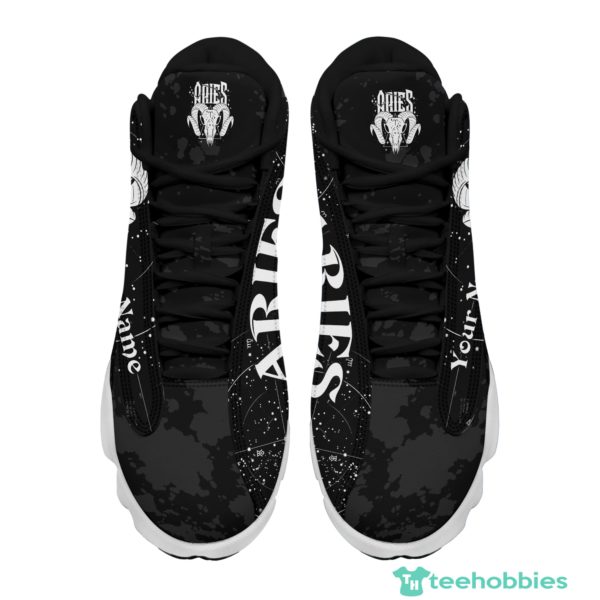 black and white aries personalized name air jordan 13 shoes sku 264 3 mUVNi 600x600px Black And White Aries Personalized Name Air Jordan 13 Shoes SKU 264
