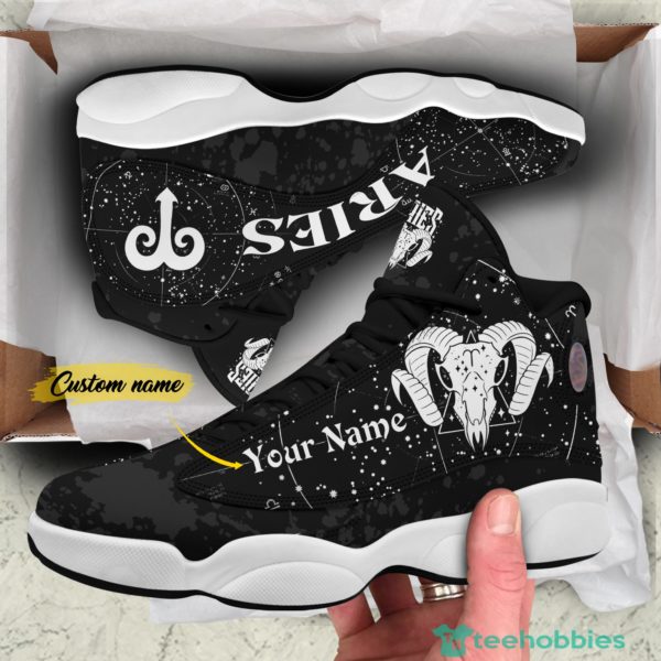 black and white aries personalized name air jordan 13 shoes sku 264 4 rJQvz 600x600px Black And White Aries Personalized Name Air Jordan 13 Shoes SKU 264