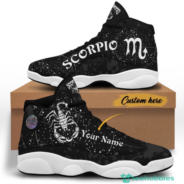 black and white scorpio zodiac personalized name air jordan 13 shoes 1 pziHA 600x600px Black And White Scorpio Zodiac Personalized Name Air Jordan 13 Shoes