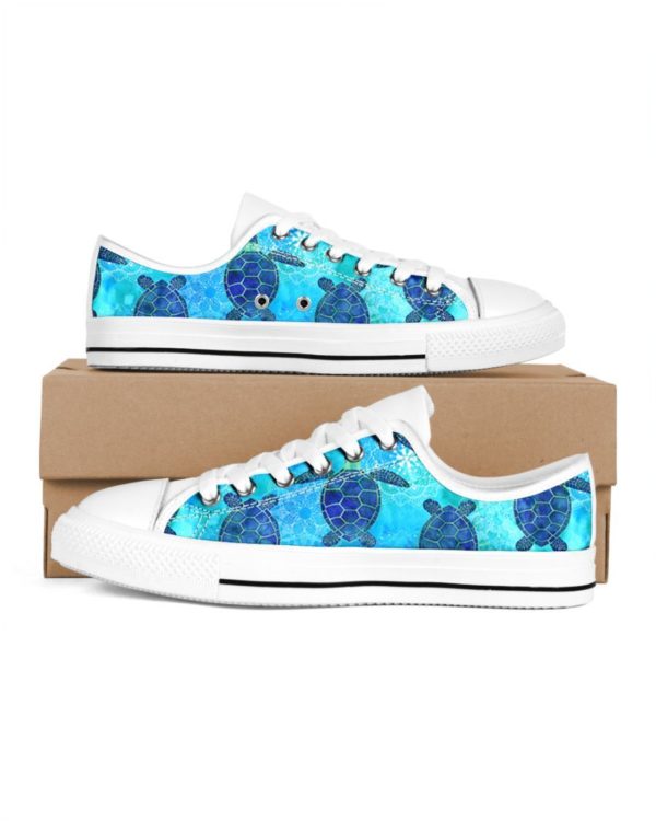 Blue Turtle Beautiful Low Top Shoes For Men And Women - Women's Shoes - Blue
