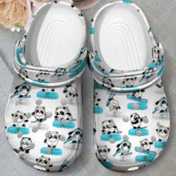Cute Panda Bing Dwen Dwen Clog Shoes For Men And Women - Clog Shoes - White