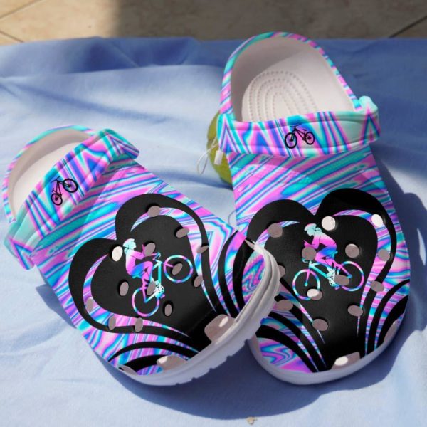Cycling Bicycle Lover Unisex Clog Shoes - Clog Shoes - Purple