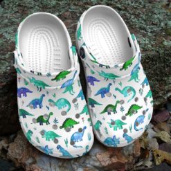 Dinosaur World Unisex Clog Shoes - Clog Shoes - White