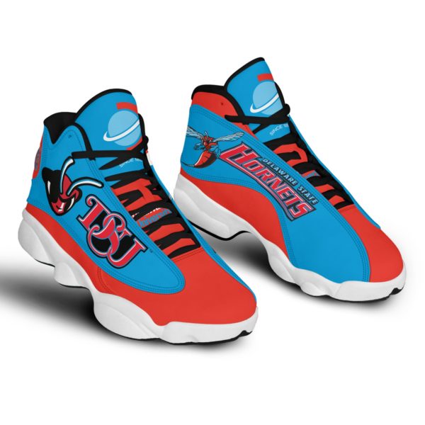DSU Hornets Delaware State Air Jordan 13 Shoes - Men's Air Jordan 13 - Blue