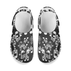 Gift For Music Lover Music Notes Unisex Clog Shoes - Clog Shoes - Black