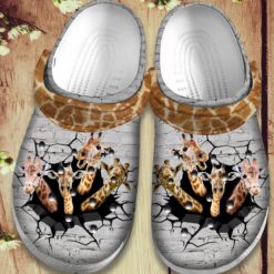 Giraffe Family Unisex Clog Shoes - Clog Shoes - Gray
