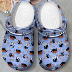 Halloween Pumpkin Cats Unisex Clog Shoes - Clog Shoes - Black