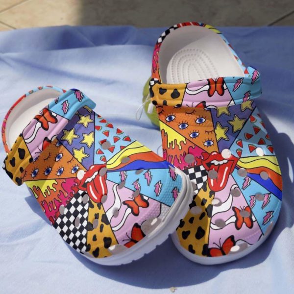 Hippie Clog Hippie Art Funny Unisex Clog Shoes. - Clog Shoes - Blue