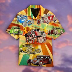 Hot Rod Lover Hawaiian Shirt - Short-Sleeve Hawaiian Shirt - Green