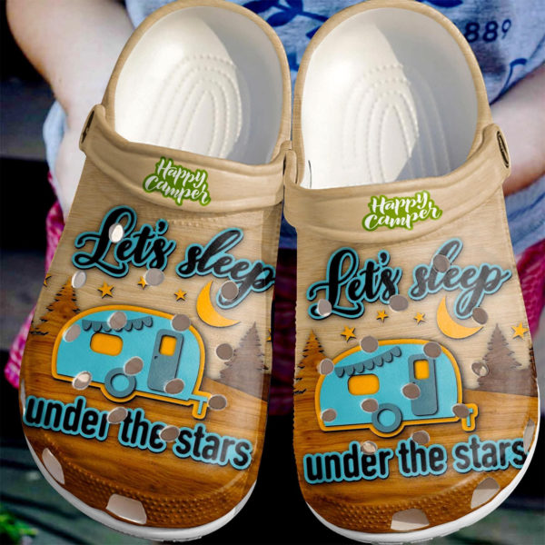 Let’s Sleep Under The Stars Camping Clog Shoes - Clog Shoes - Brown