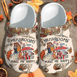 Make Me Happy Mushrooms Clog Shoes - Clog Shoes - White