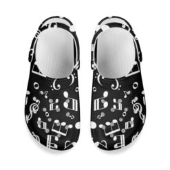Music Notes Music Lover Unisex Clog Shoes - Clog Shoes - Black