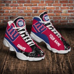 New York Giants Personalized Name Air Jordan 13 Shoes - Women's Air Jordan 13 - White