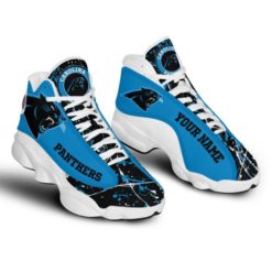 NFL Personalized Your Name Carolina Panthers Air Jordan 13 Shoes - Men's Air Jordan 13 - White
