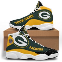 NFL Personalized Your Name Green Bay Packers Air Jordan 13 Shoes - Women's Air Jordan 13 - White