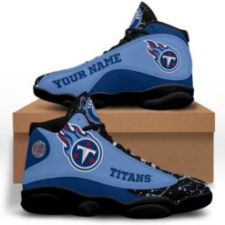 NFL Personalized Your Name Tennessee Titans Air Jordan 13 Shoes - Women's Air Jordan 13 - Black