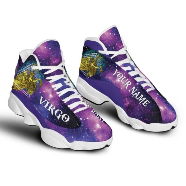 Personalized Name Virgo Zodiac Air Jordan 13 Shoes - Men's Air Jordan 13 - White